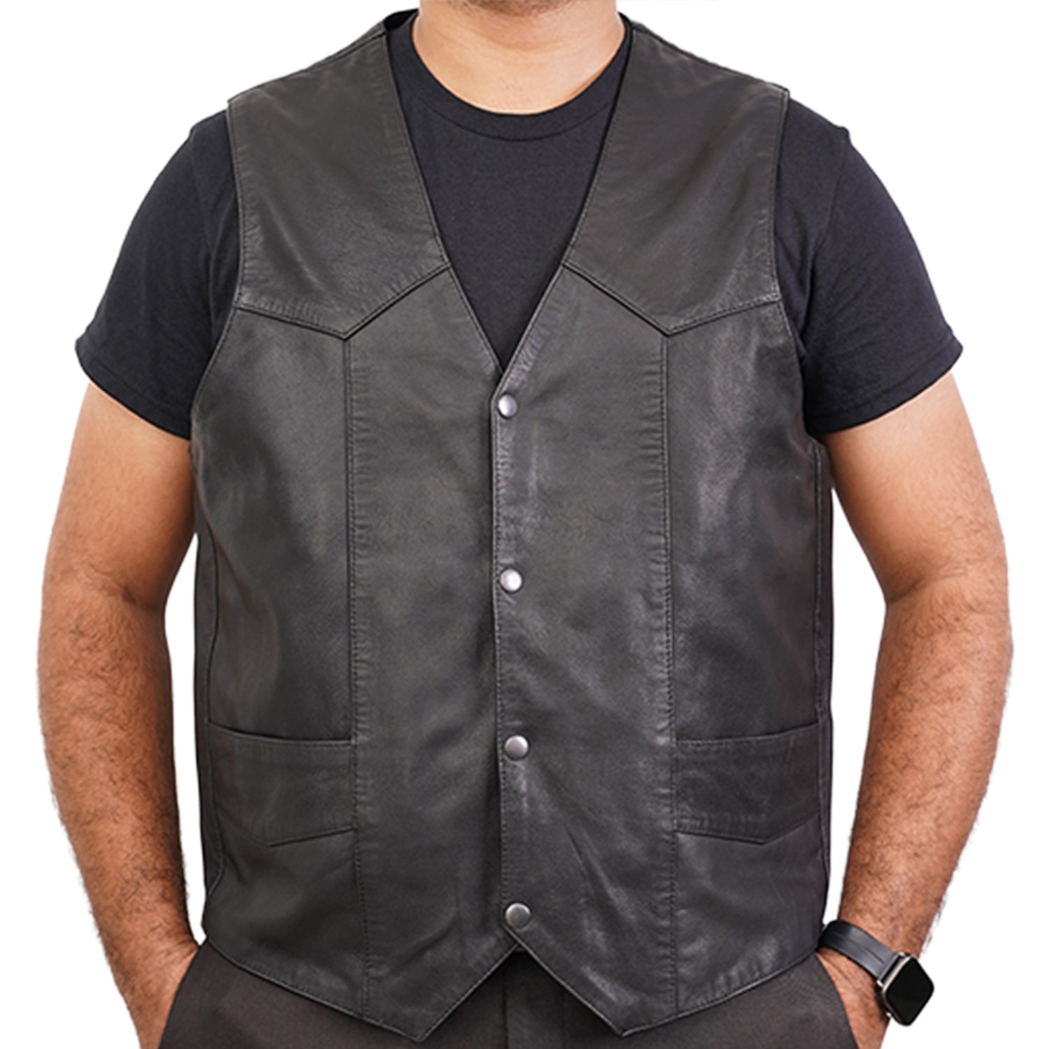 LVAD HeartMate Men's Leather Vest – Durable Style - LVAD Gear
