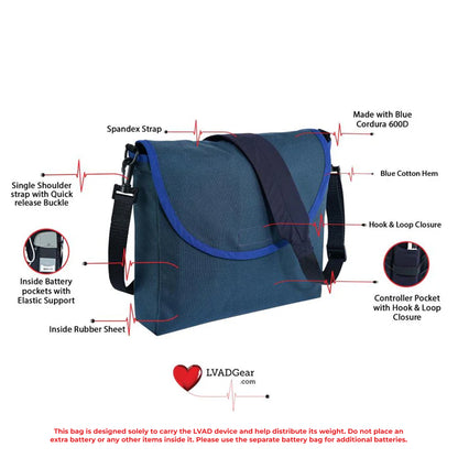 LVAD HeartMate Cordura Messenger Bag - Navy
