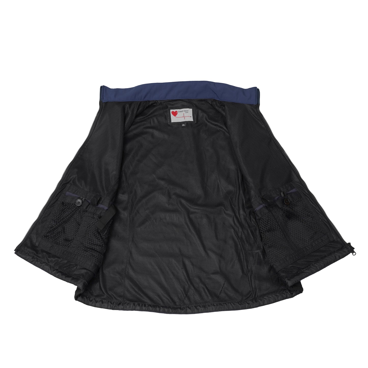 LVAD Heartmate Unisex Textile Vest – Blue & Black