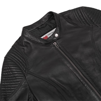 LVAD Heartmate Women's Leather Jacket – Black