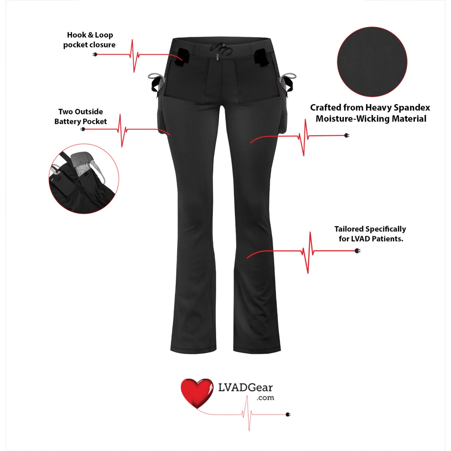 LVAD Heartmate Women's Leggings – Black