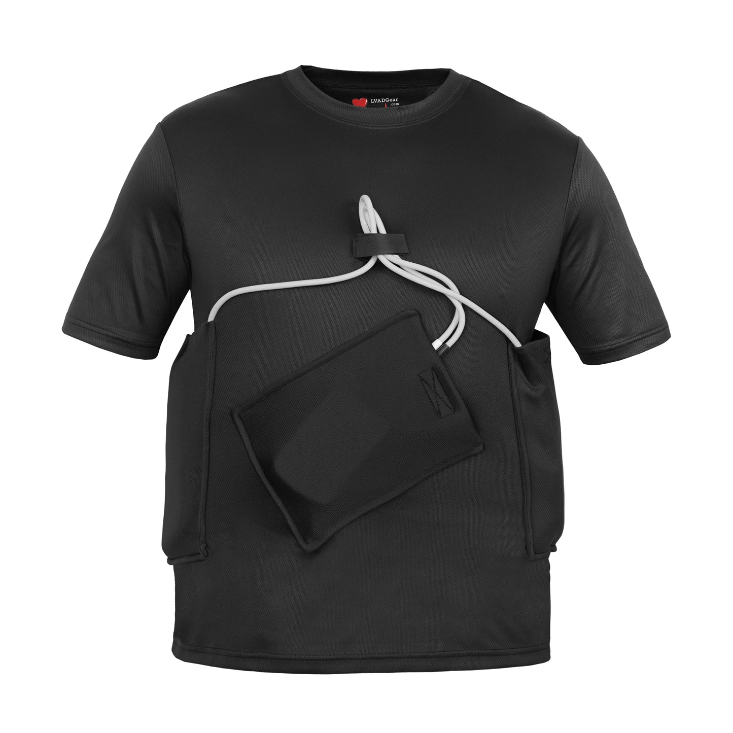 LVAD HeartMate Men’s Shirt with Slanted Controller Pocket – Black