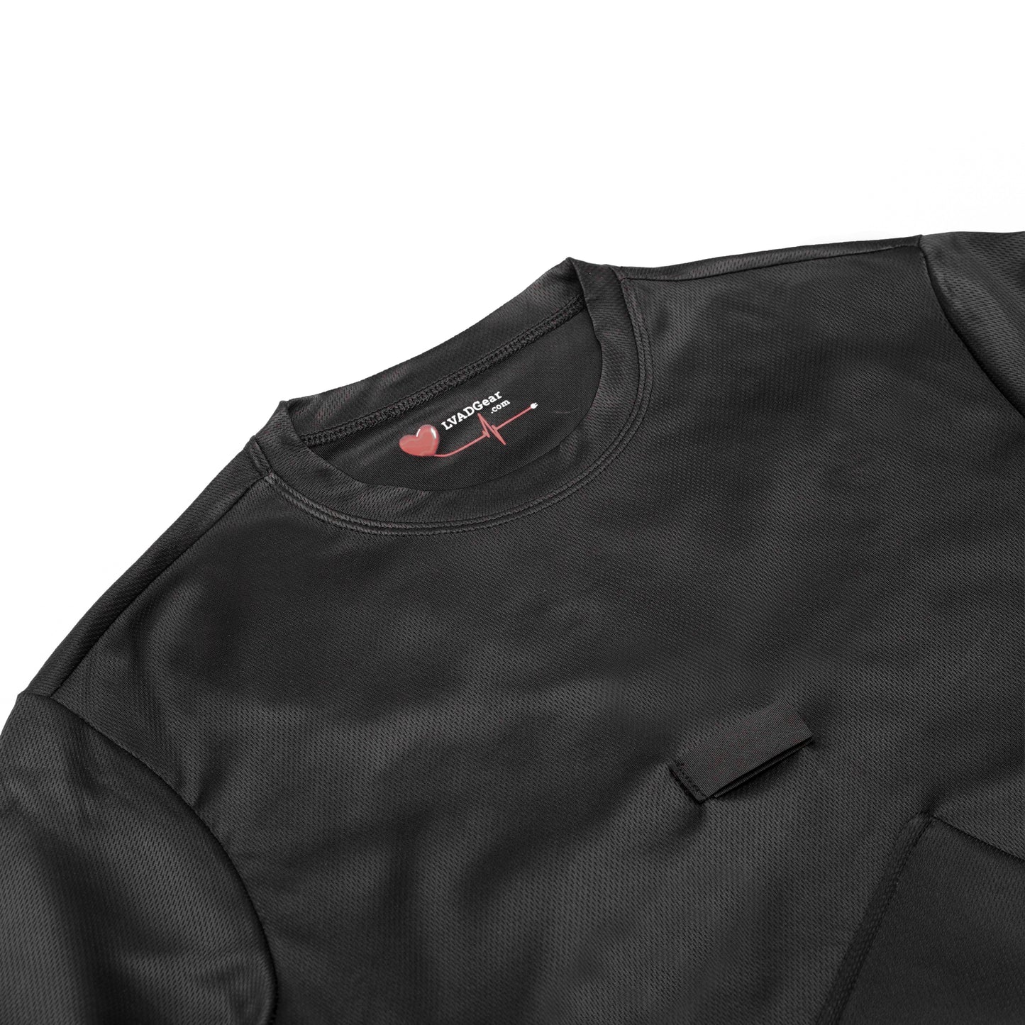 LVAD HeartMate Men’s Shirt with Slanted Controller Pocket – Black