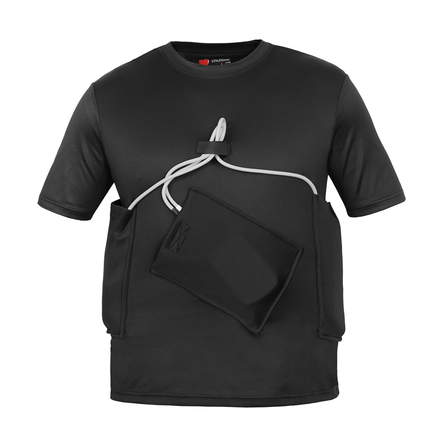 LVAD HeartMate Men’s Shirt with Slanted Controller Pocket – Black