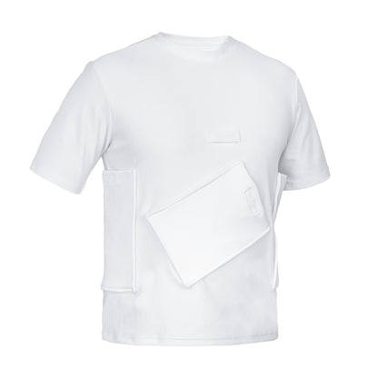 LVAD HeartMate Men’s Shirt with Slanted Controller Pocket – White