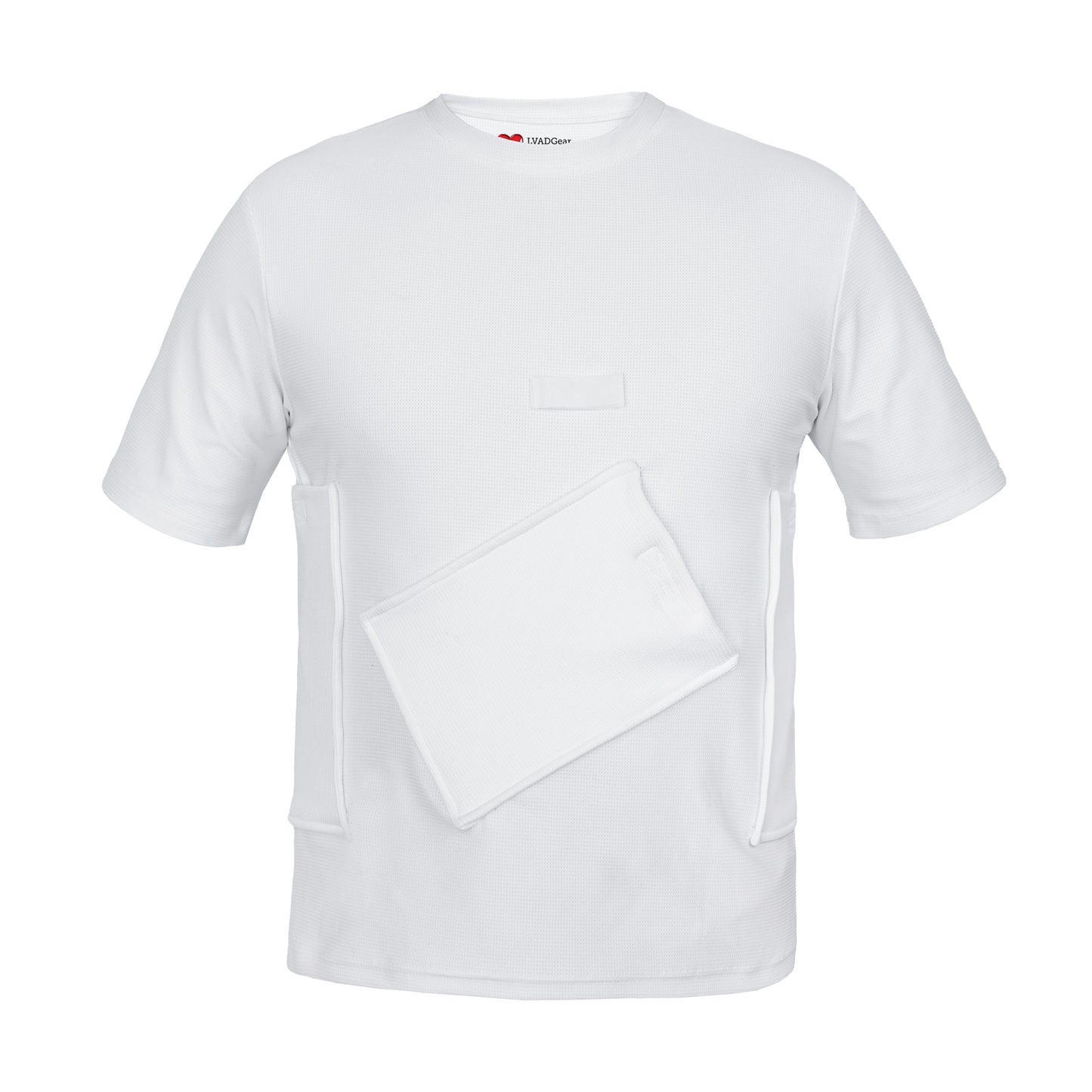 LVAD HeartMate Men’s Shirt with Slanted Controller Pocket – White