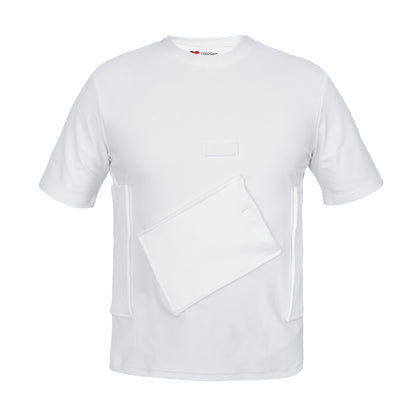 LVAD HeartMate Men’s Shirt with Slanted Controller Pocket – White