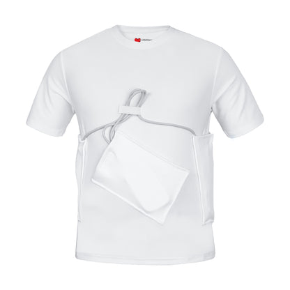LVAD HeartMate Men’s Shirt with Slanted Controller Pocket – White