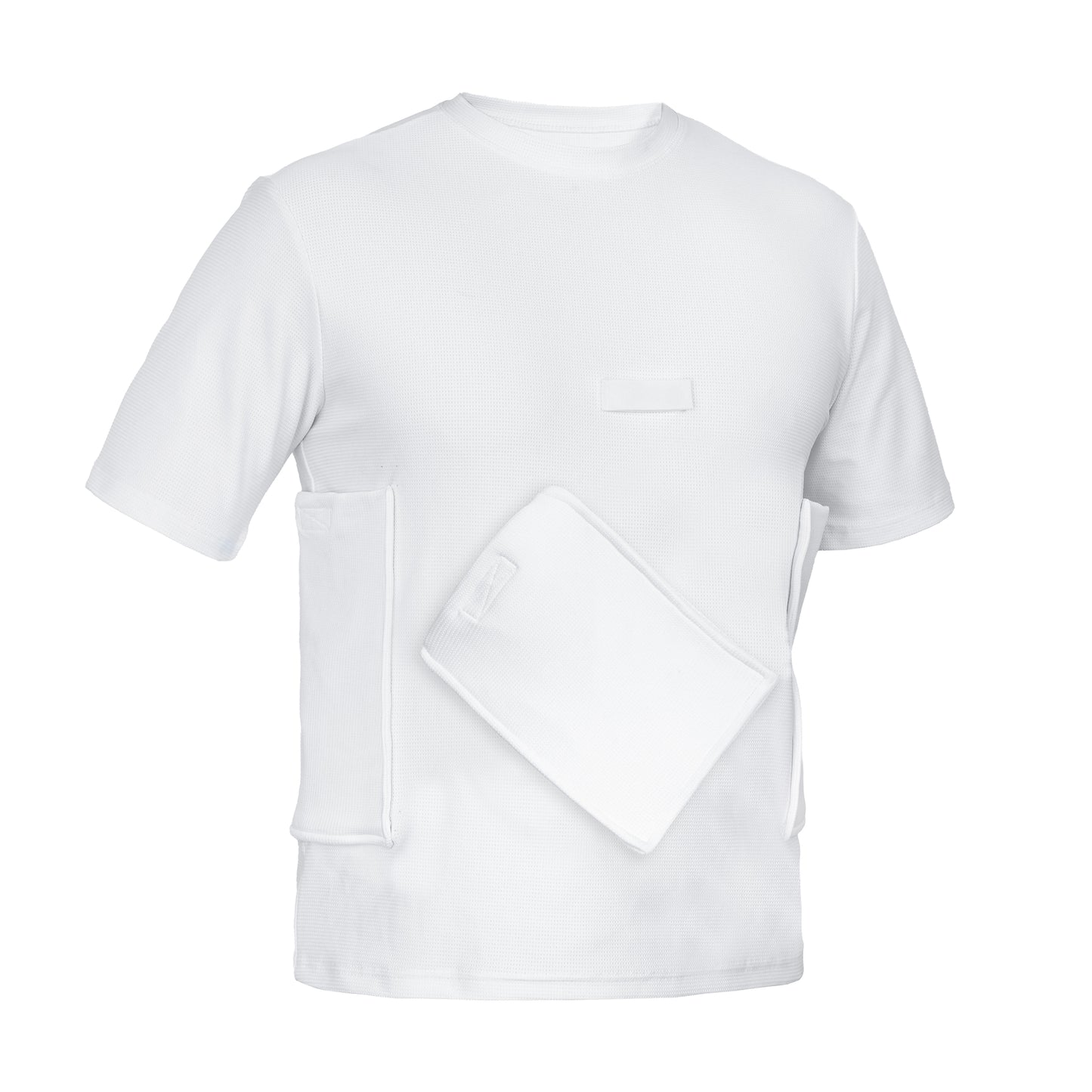 LVAD HeartMate Men’s Shirt with Slanted Controller Pocket – White