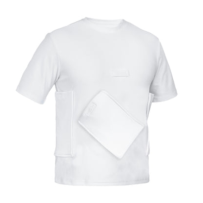 LVAD HeartMate Men’s Shirt with Slanted Controller Pocket – White