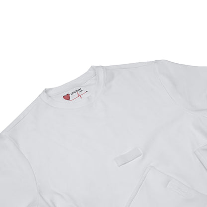 LVAD HeartMate Men’s Shirt with Slanted Controller Pocket – White