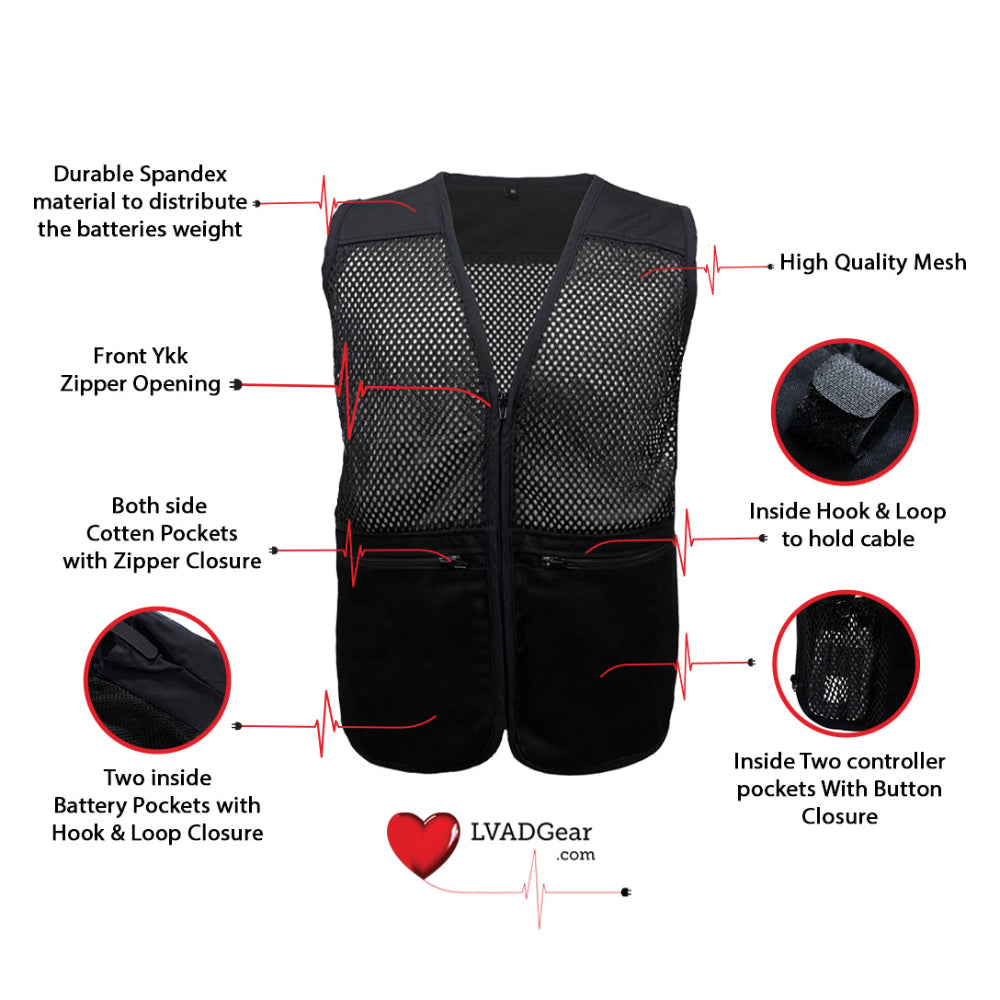 LVAD HeartMate Men's ActiveLife™ Vest Premium Wear - LVAD Gear