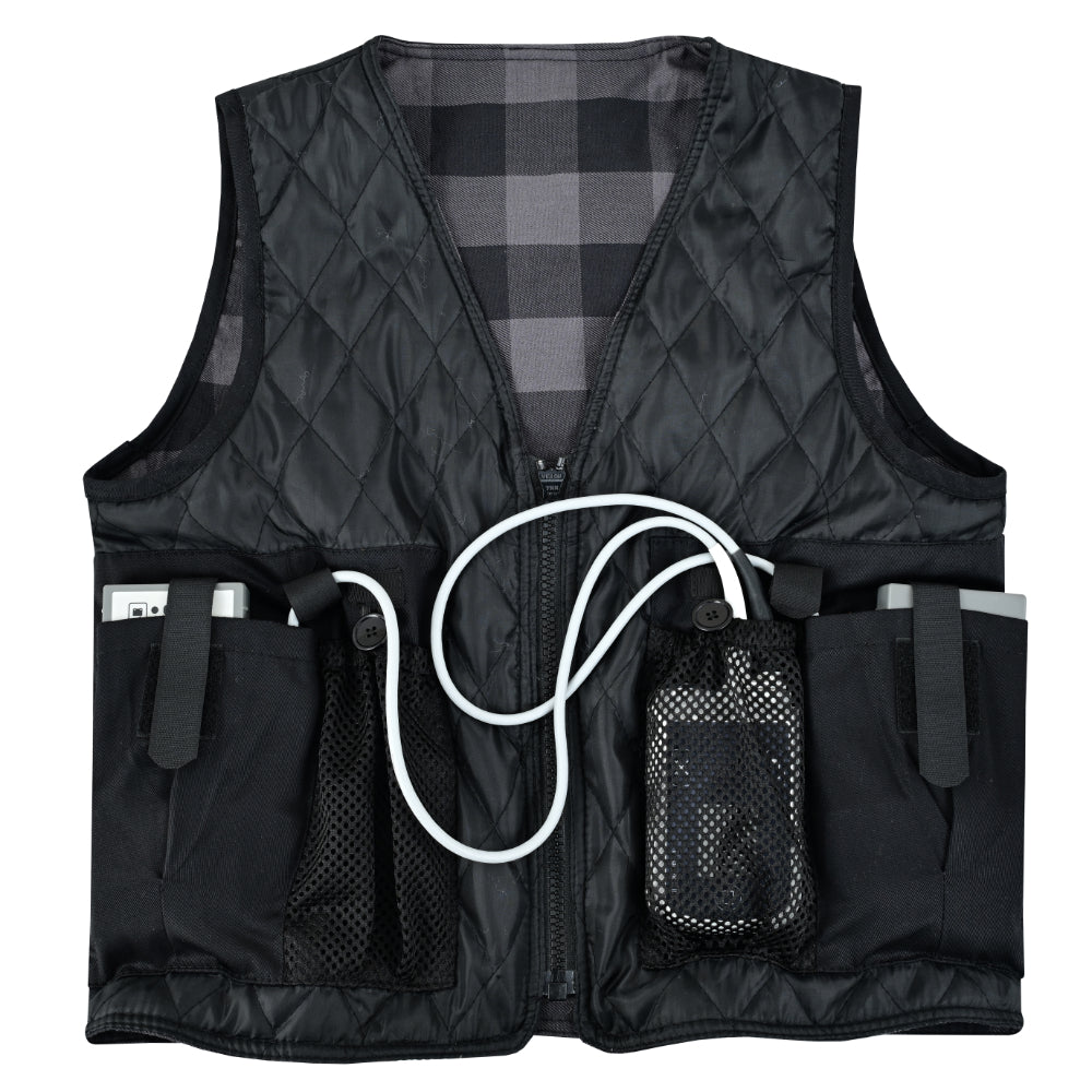 LVAD Heartmate Unisex Gray & Black Flannel Vest – LVAD Gear