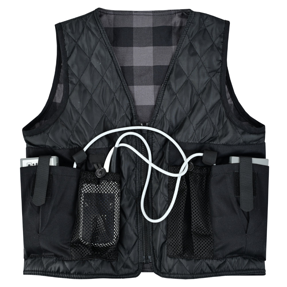 LVAD Heartmate Unisex Gray & Black Flannel Vest – LVAD Gear