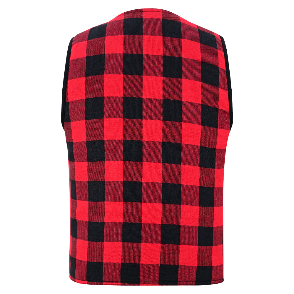 LVAD Heartmate Unisex Red & Black Flannel Vest - LVAD Gear