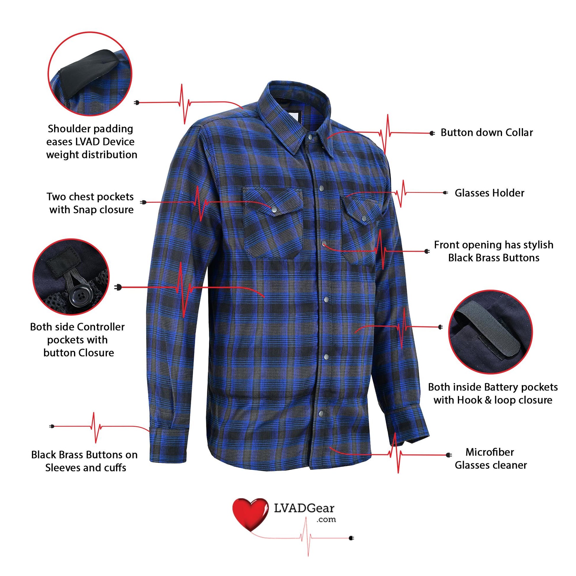 LVAD Men’s Flannel Shirt Daze Blue & Black