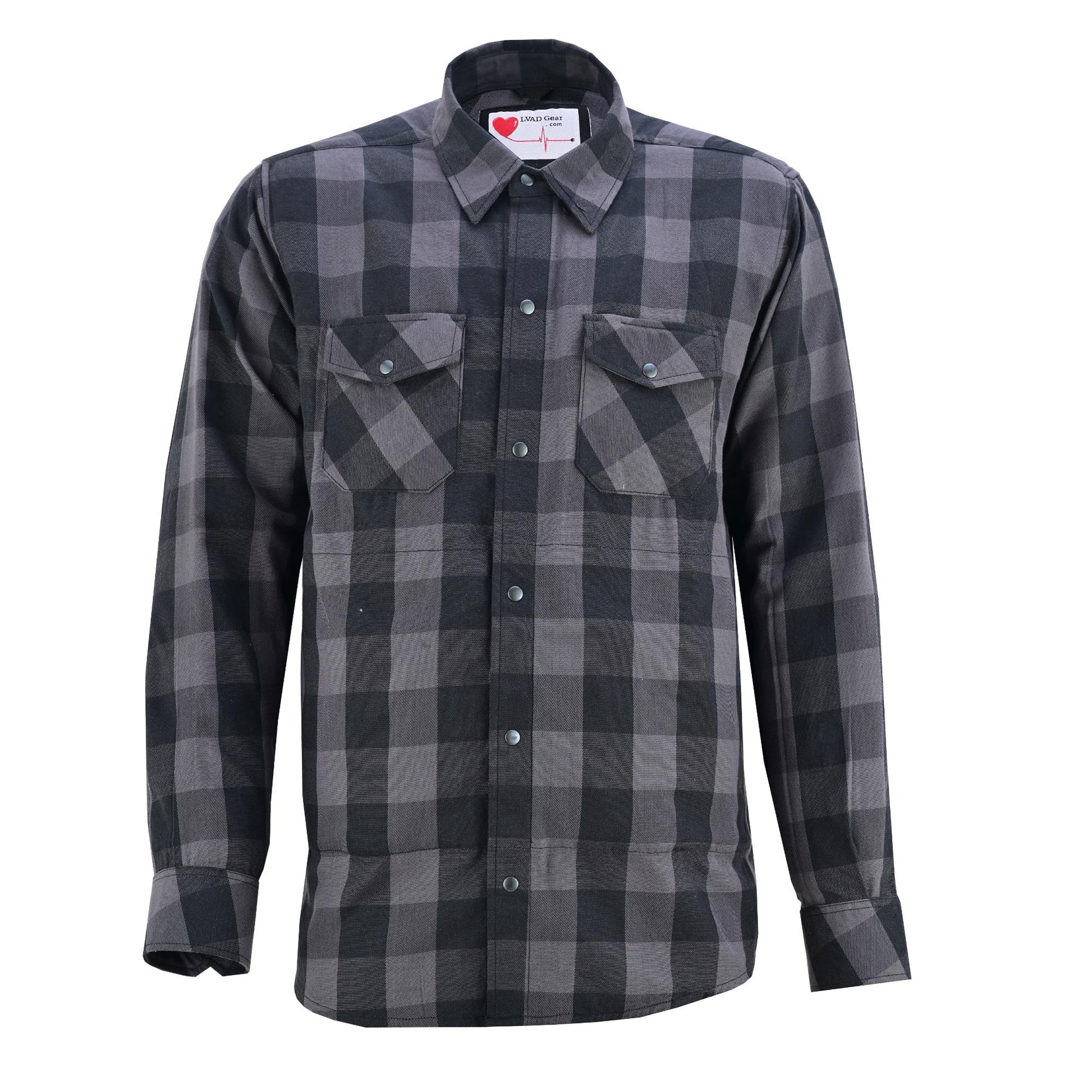 LVAD Men’s Flannel Shirt Gray & Black