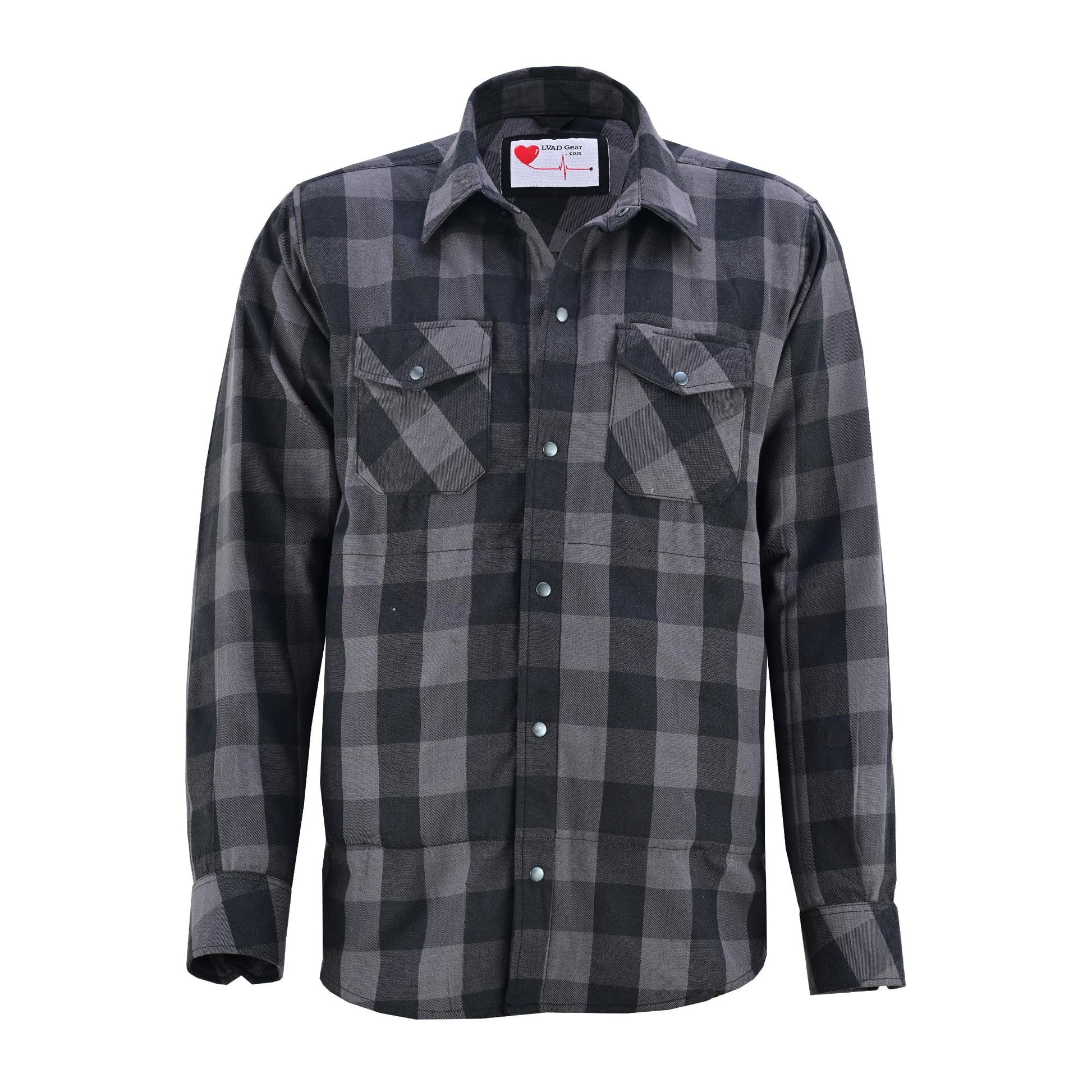 LVAD Men’s Flannel Shirt Gray & Black