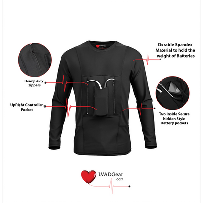 LVAD HeartMate Men’s Full Sleeves Shirt – Black