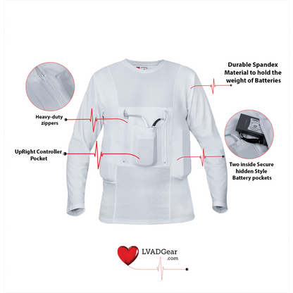 LVAD HeartMate Men’s Full Sleeves Shirt – White