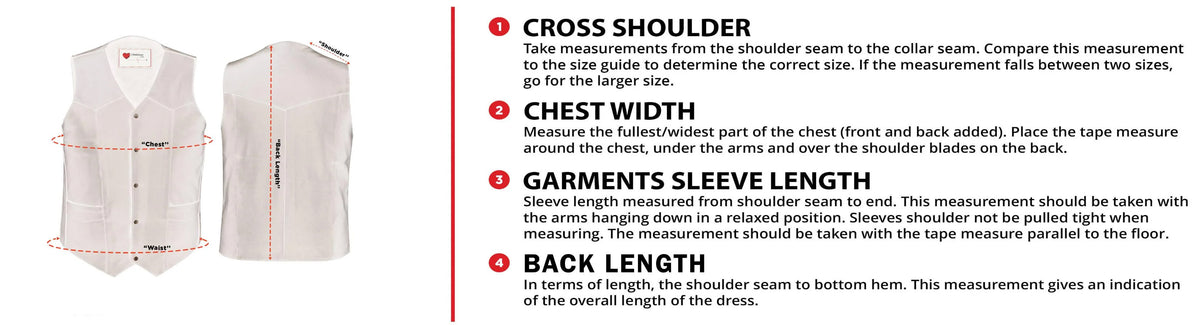 Leather LVAD  Size Chart Guide